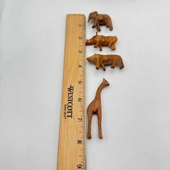 Vintage Lot of 4 miniature mini micro hand carved animals from Africa Read - Picture 7 of 8